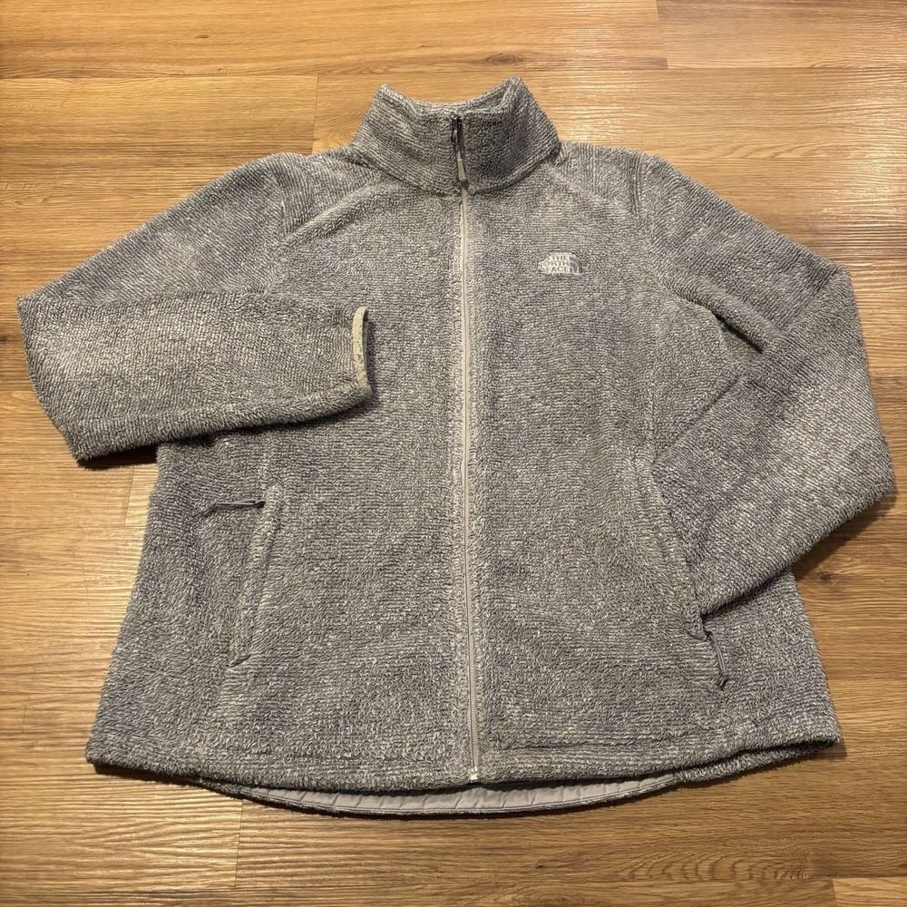 The North Face Jacket Womens XL Gray Osito 2 Fleece Full Zip Fuzzy Cozy NF00C782